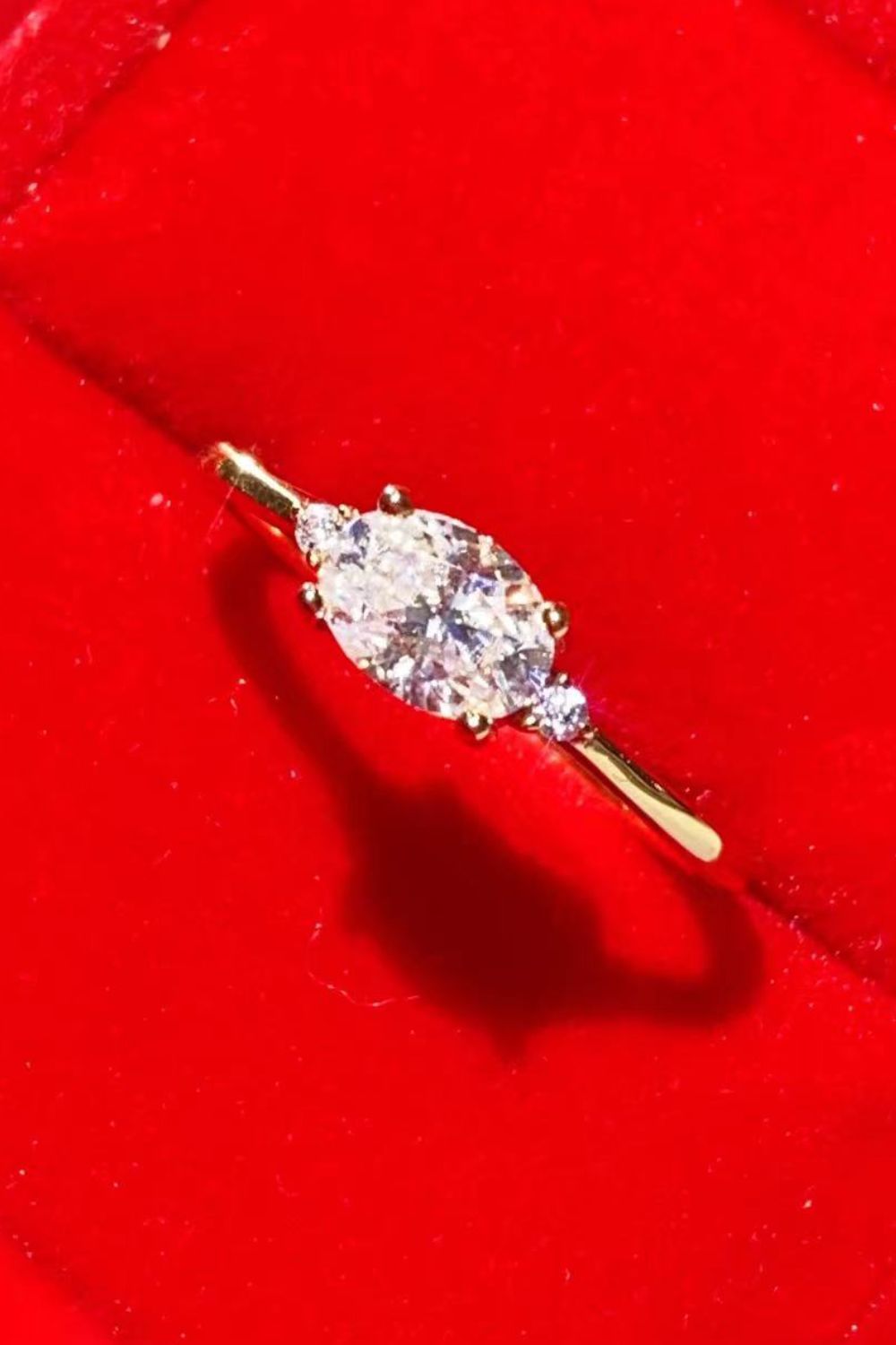 18K Rose Gold-Plated 1 Carat Moissanite Solitaire Ring