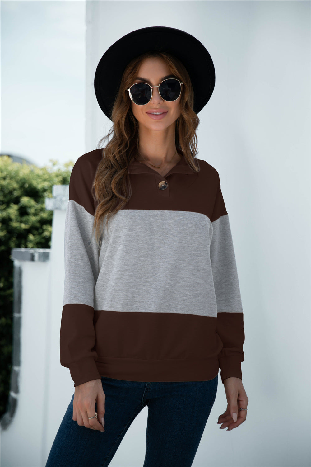 Colorblock Three Button Top - Absolute Fashion 2020