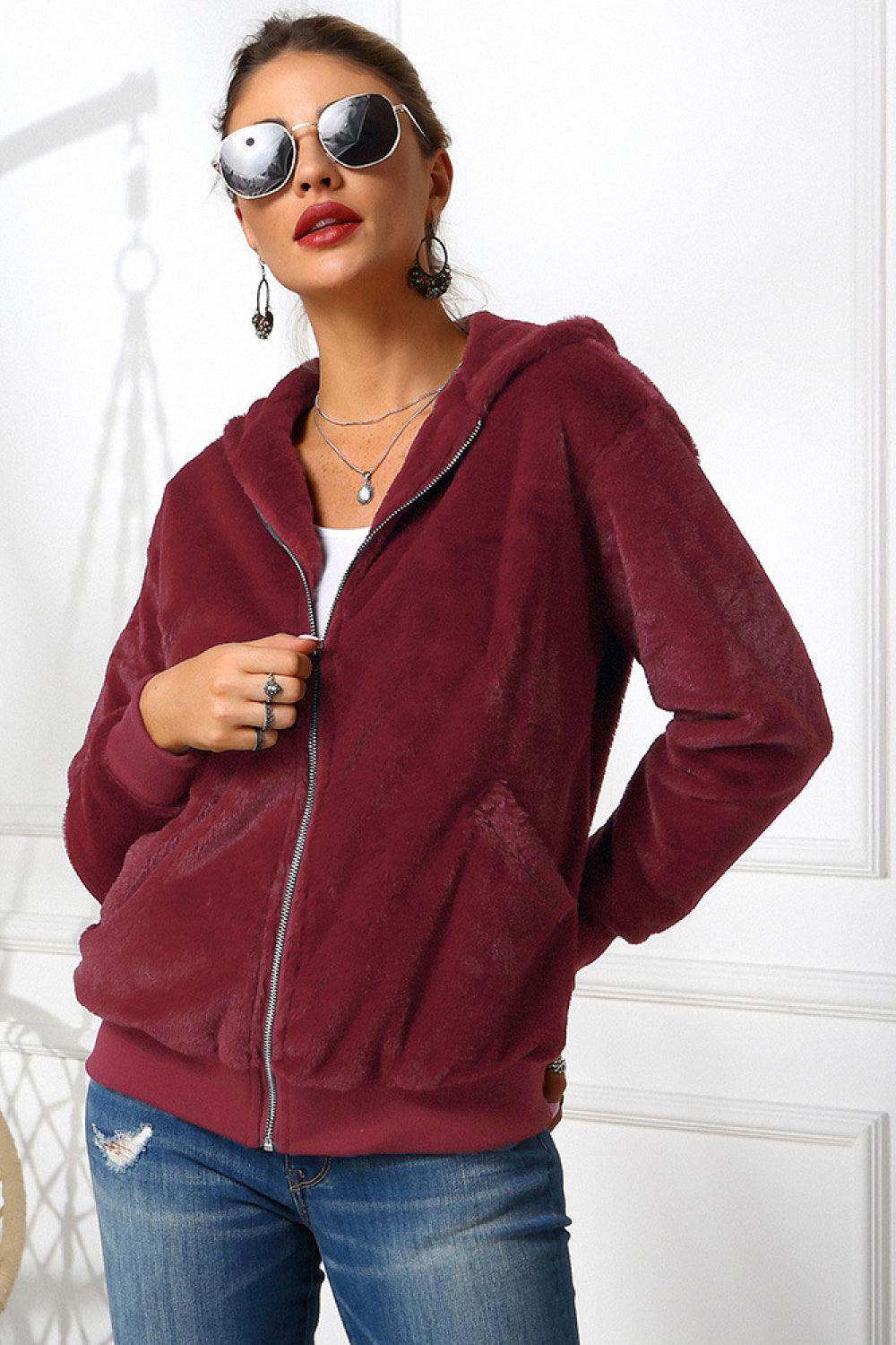 Zip Up Teddy Hoodie Jacket - Absolute Fashion 2020