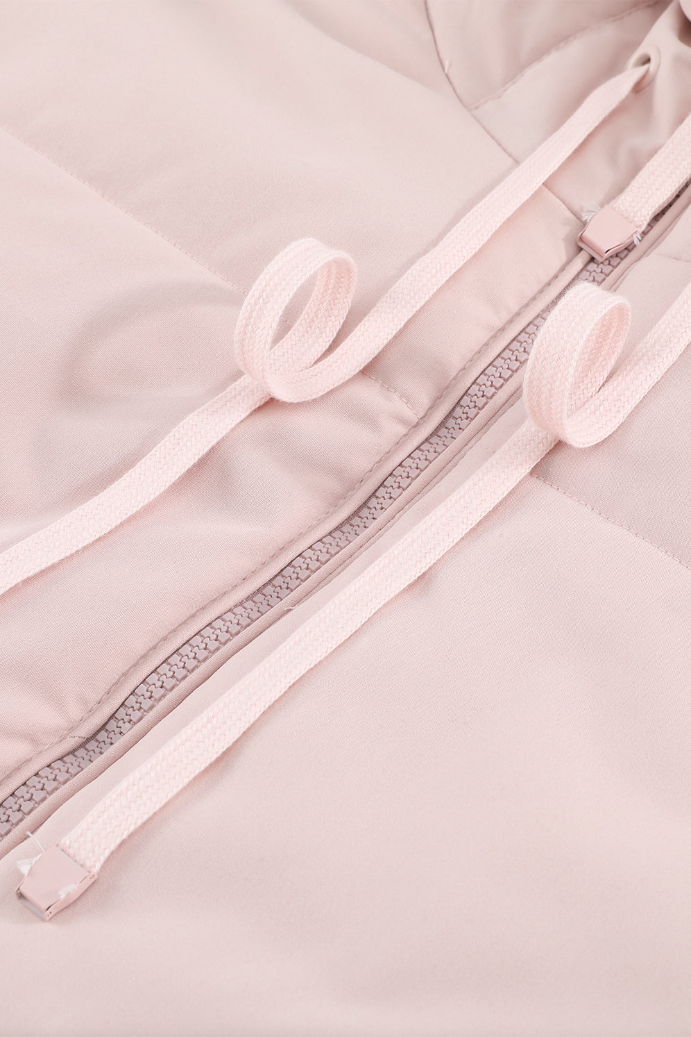 Drawstring Hem Hooded Jacket with Pockets