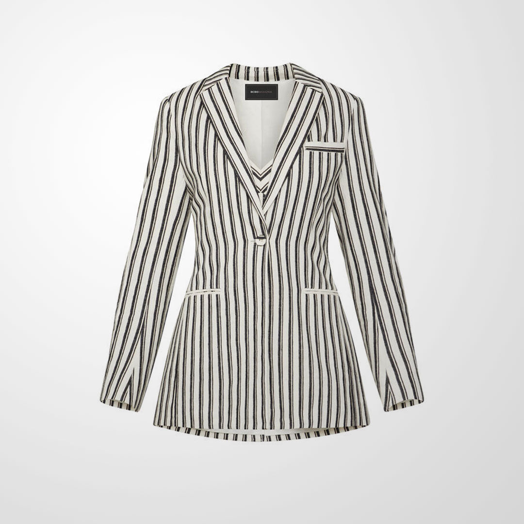 Cotton Linen Striped Blazer - Absolute Fashion 2020