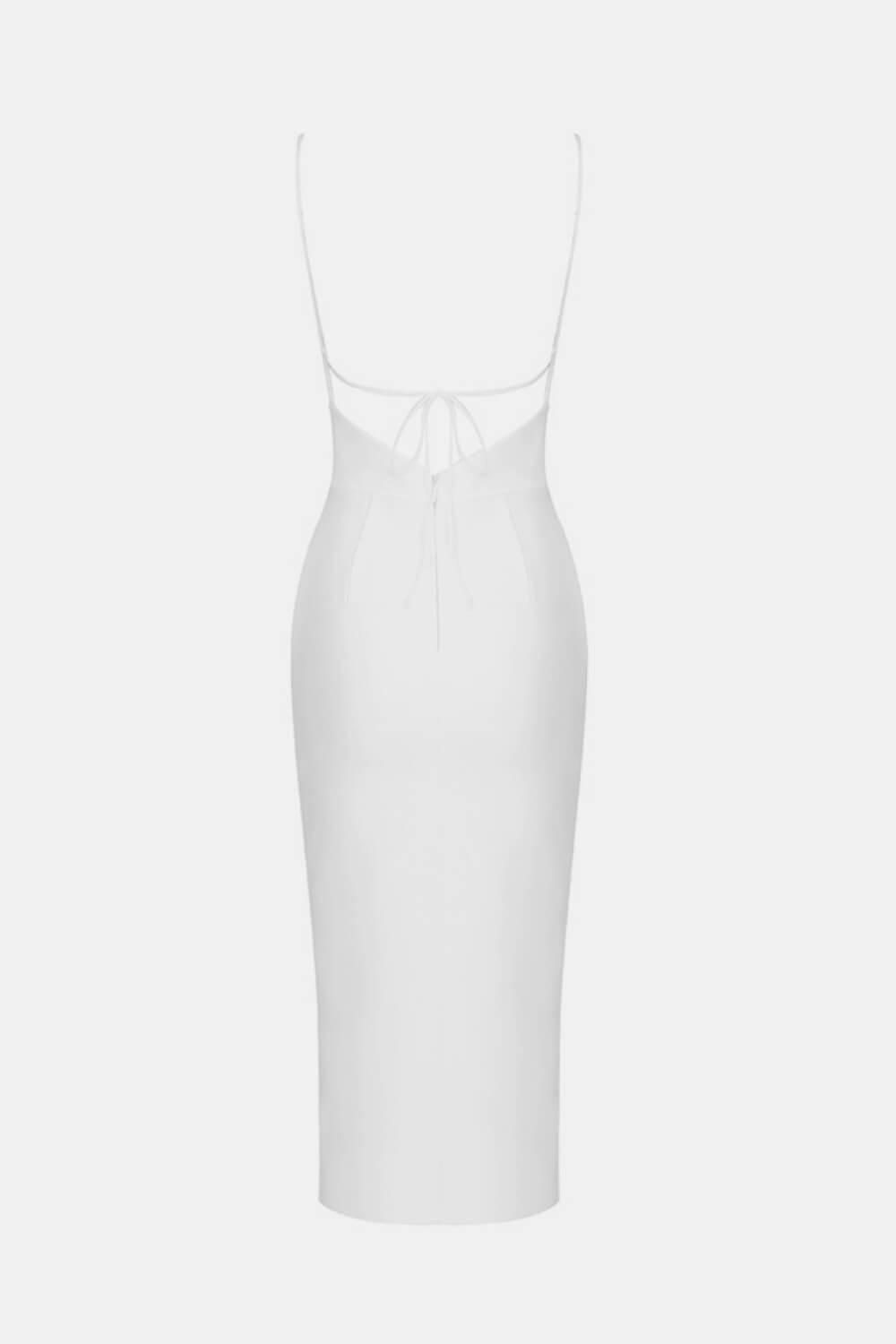 Decorative Button Spaghetti Strap Tulip Hem Dress