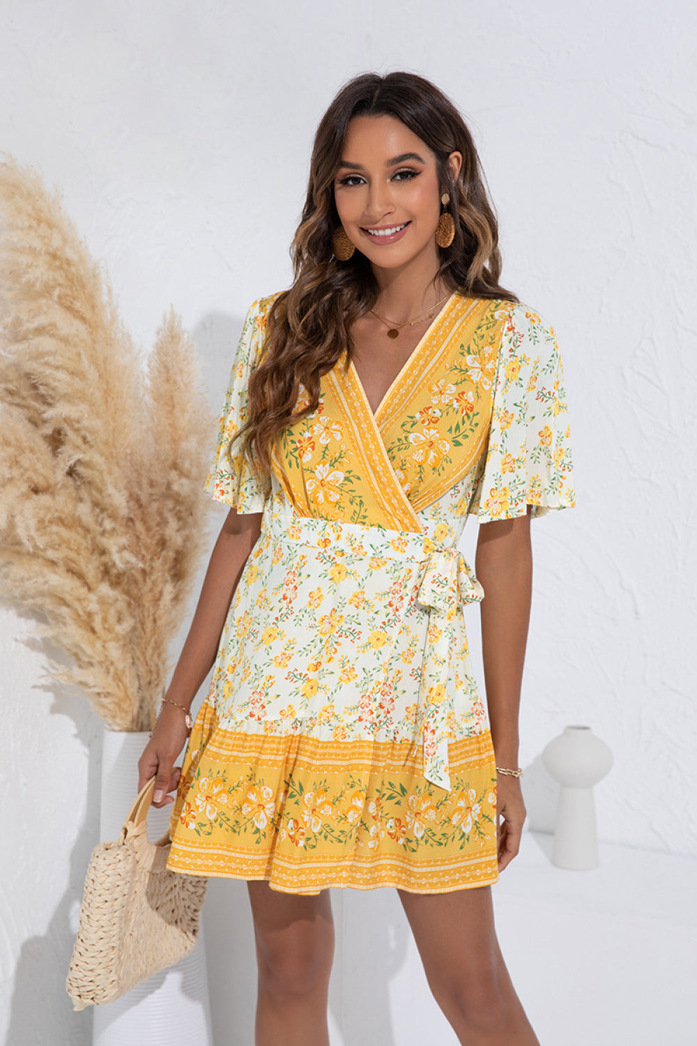 Bohemian Side Tie Ruffle Hem Dress - Absolute Fashion 2020