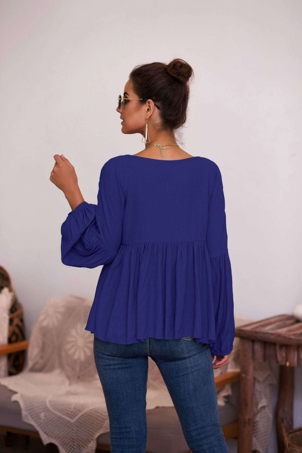 Puff Long Sleeve Pleated Top - Absolute Fashion 2020