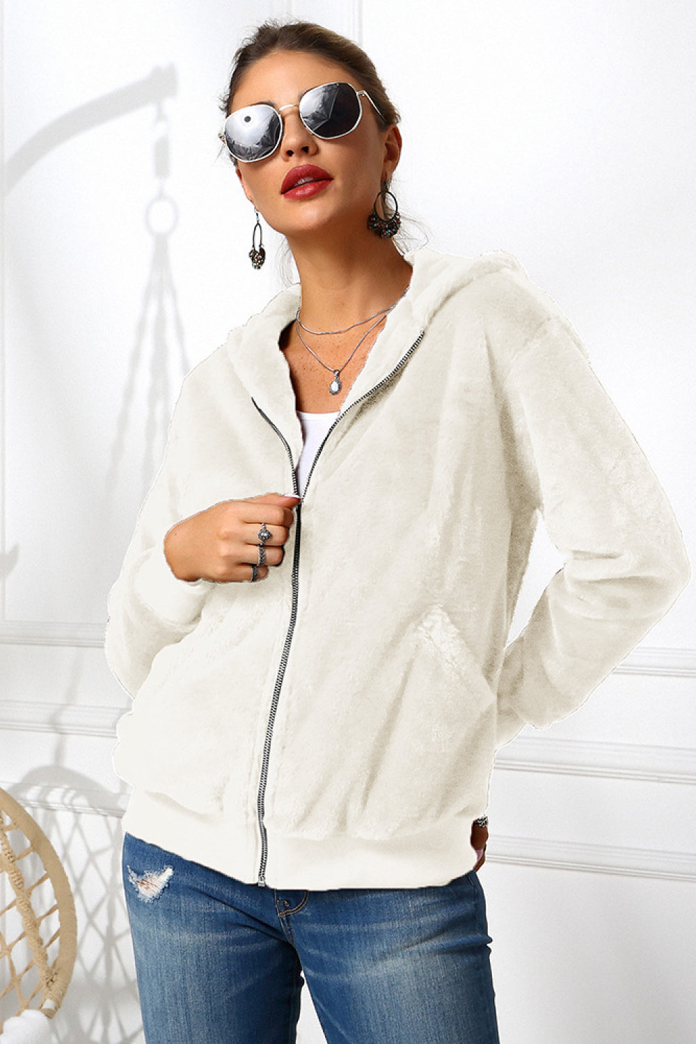 Zip Up Teddy Hoodie Jacket - Absolute Fashion 2020