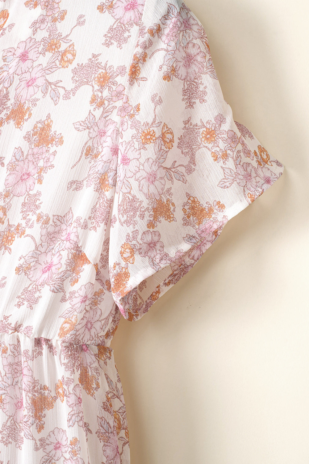 Floral Tassel Tie Tiered Dress