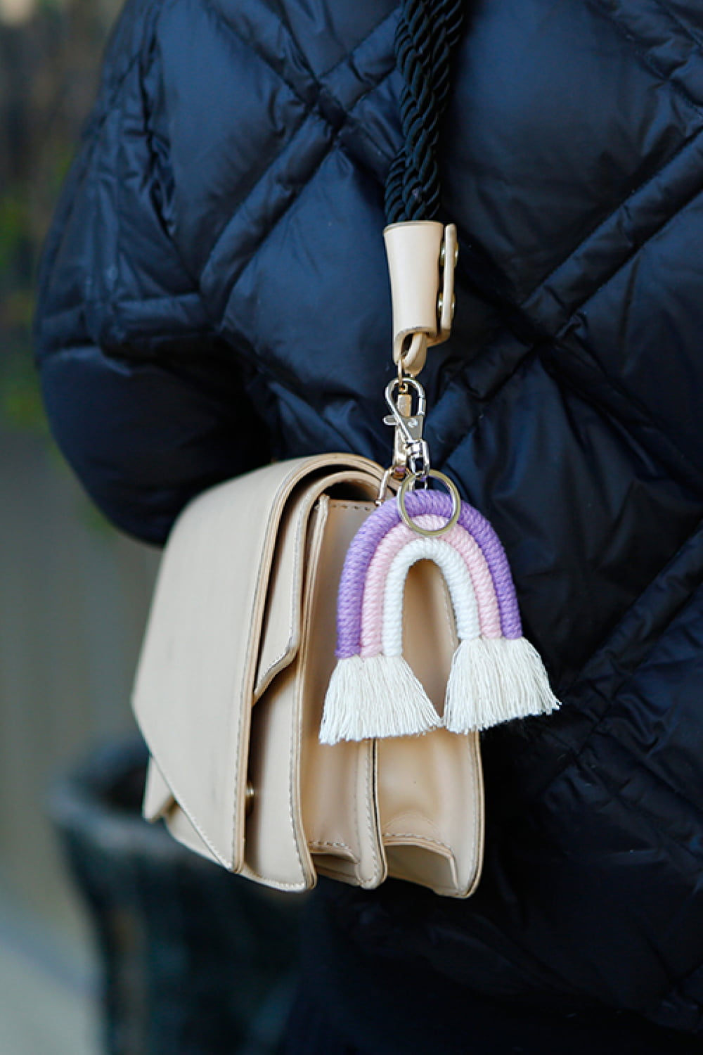 Rainbow Fringe Keychain