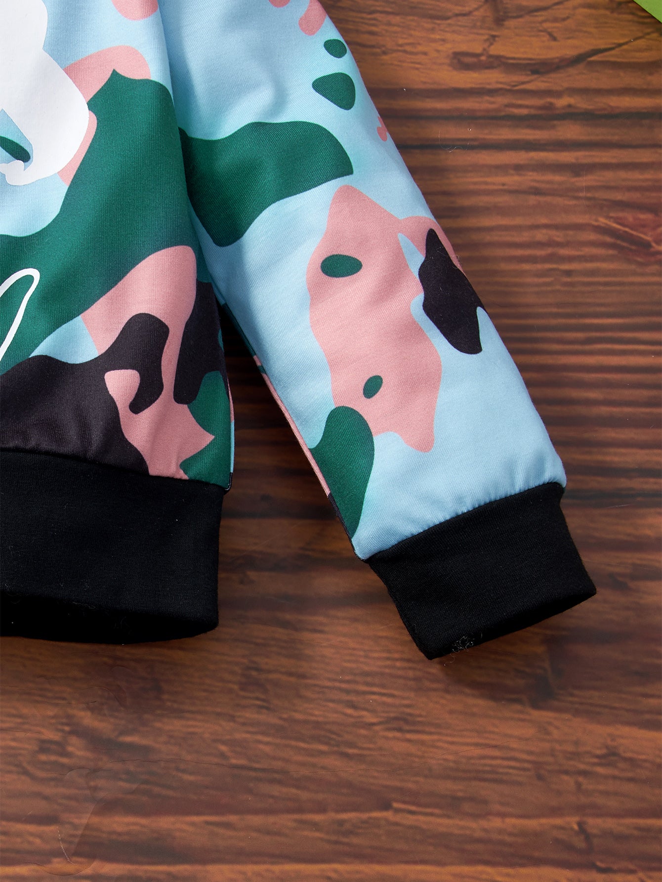 Kids Camouflage Elephant Graphic Sweatshirt and Pants Set