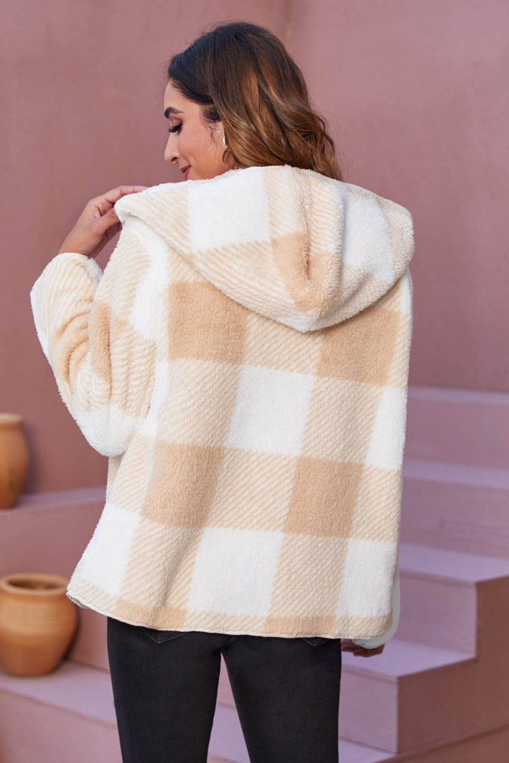Buffalo Plaid Fleece Hooded Jacket