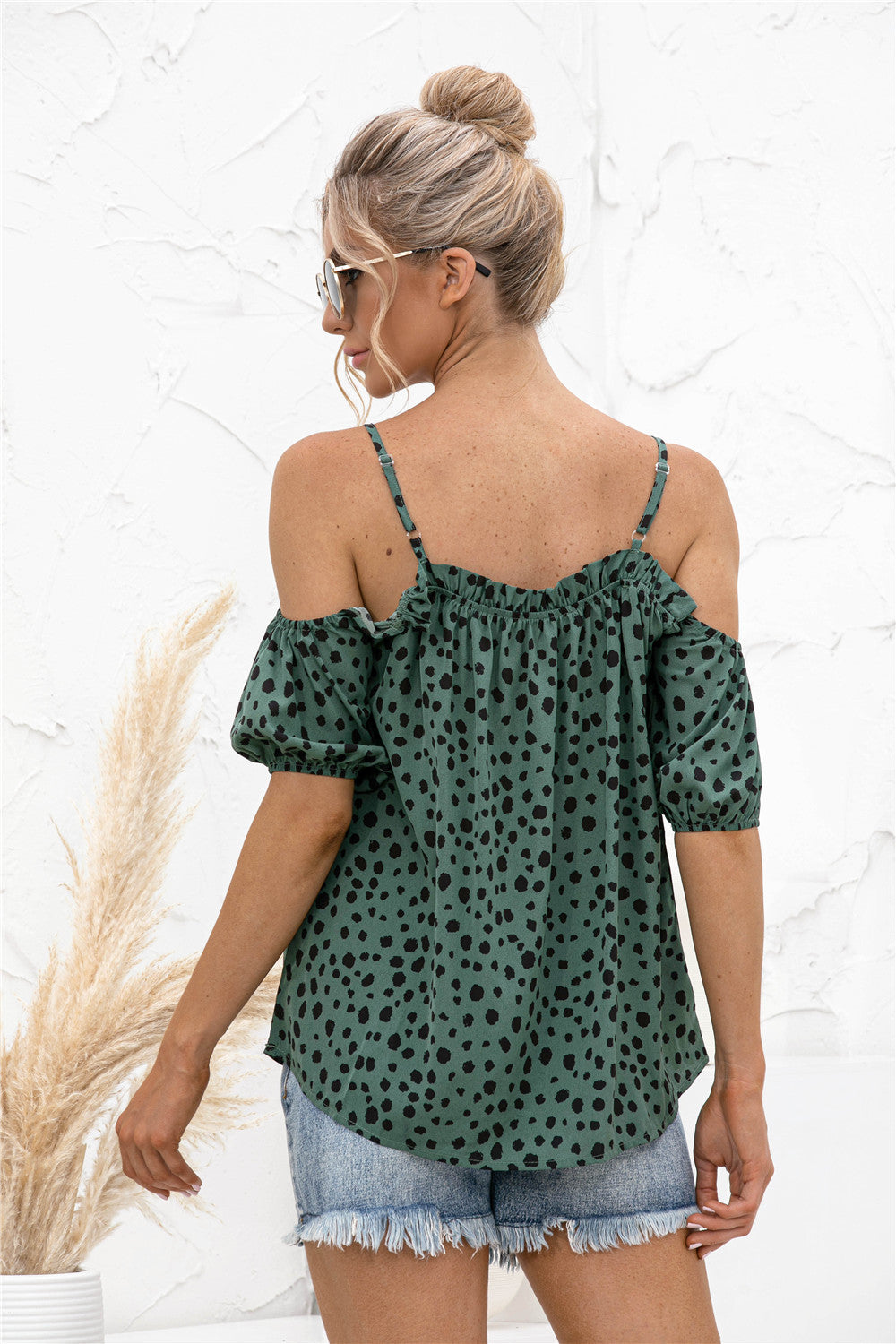 Cheetah Print Cold Shoulder Camisole Top - Absolute Fashion 2020
