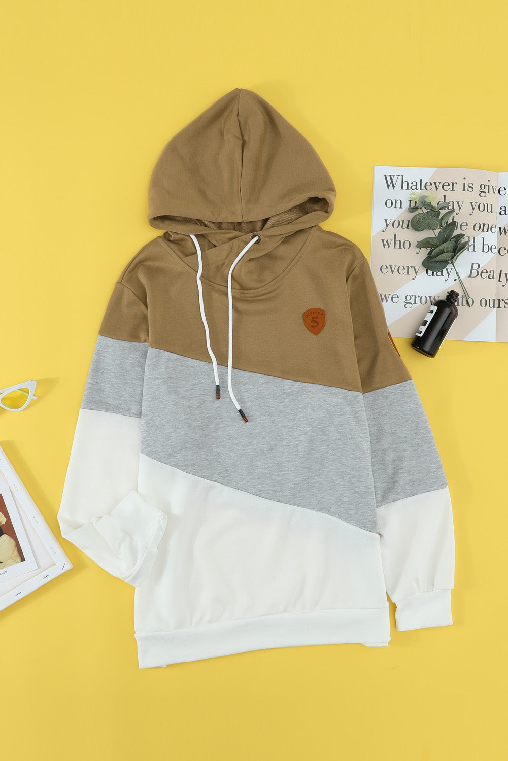 Color Block Cowl Neck Pullover Hoodie - Absolute Fashion 2020