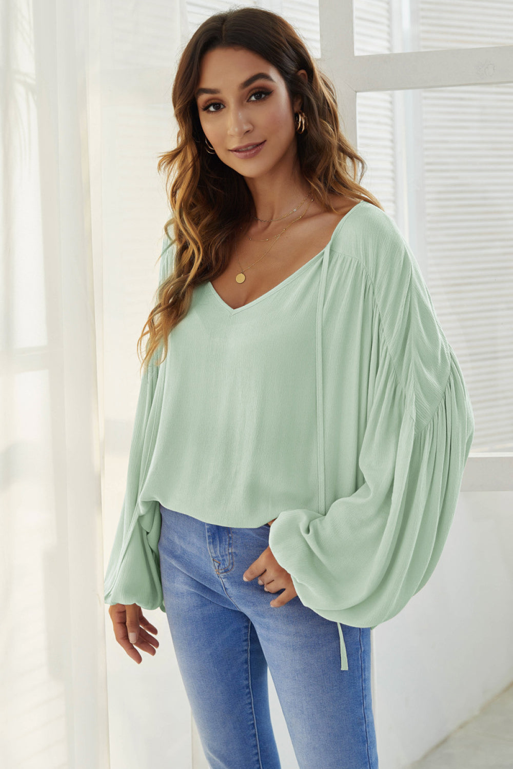 Flare Sleeve Drawstrings Top - Absolute Fashion 2020