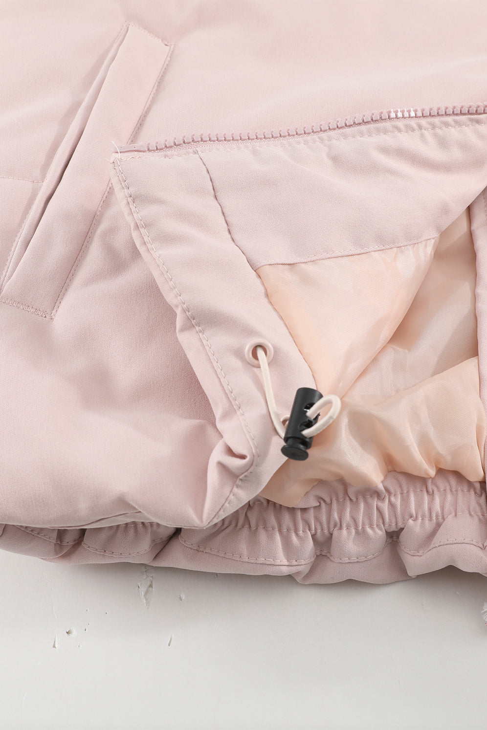 Drawstring Hem Hooded Jacket with Pockets