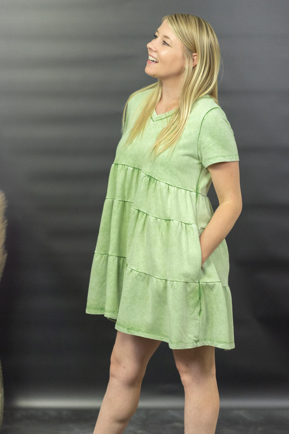 Sew In Love Breathtaking Views Full Size Tiered Mini Dress in Mint