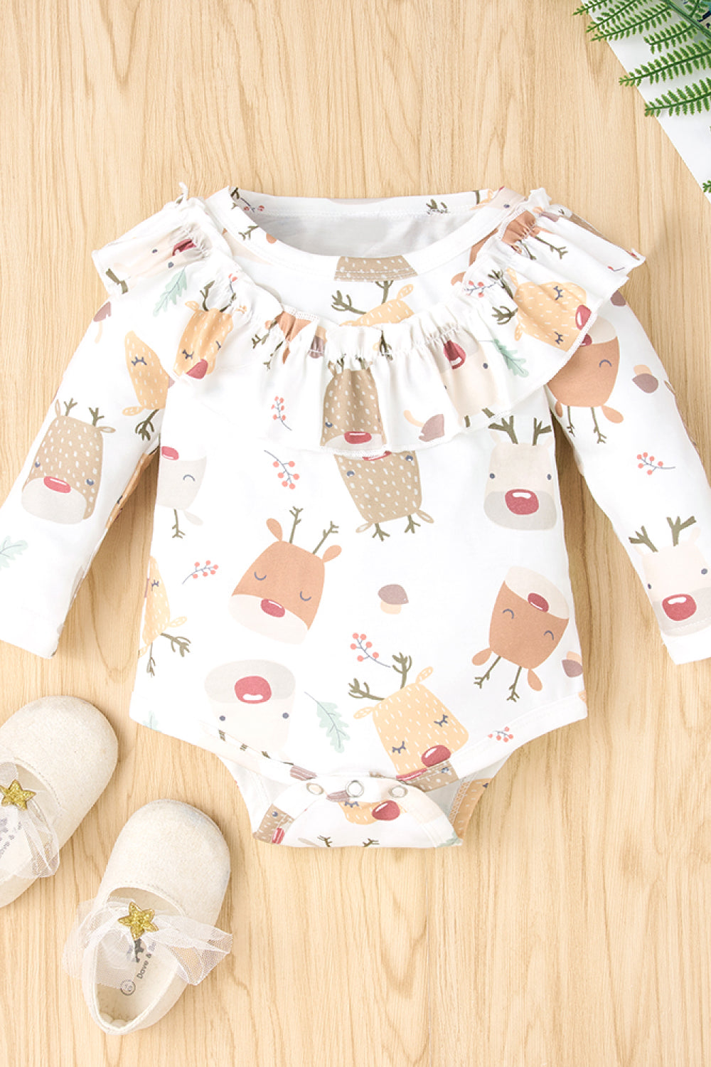Baby Girl Reindeer Bodysuit and Paperbag Joggers Set