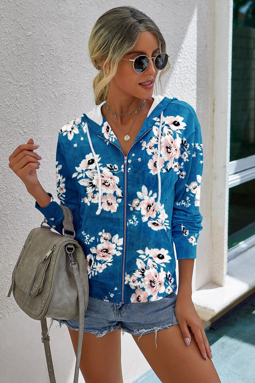 Zip Up Drawstring Hoodie - Absolute Fashion 2020