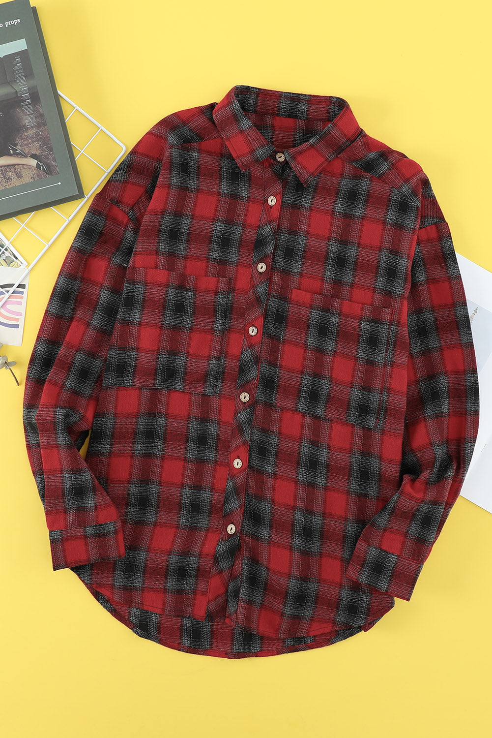 Cotton Blend Plaid Buttoned Shirt - Absolute Fashion 2020