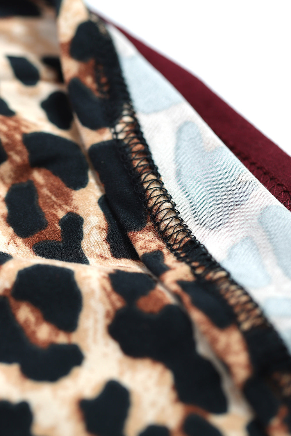 Contrast Leopard V-Neck Pocket Blouse - Absolute Fashion 2020