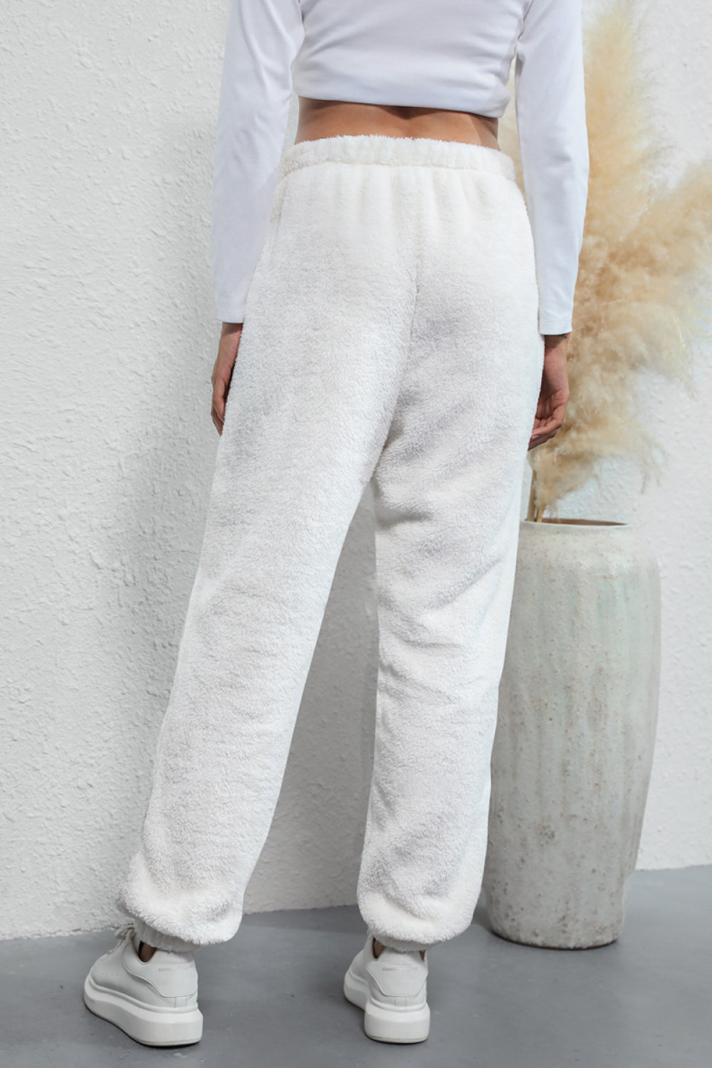 Elastic Waist Teddy Pants