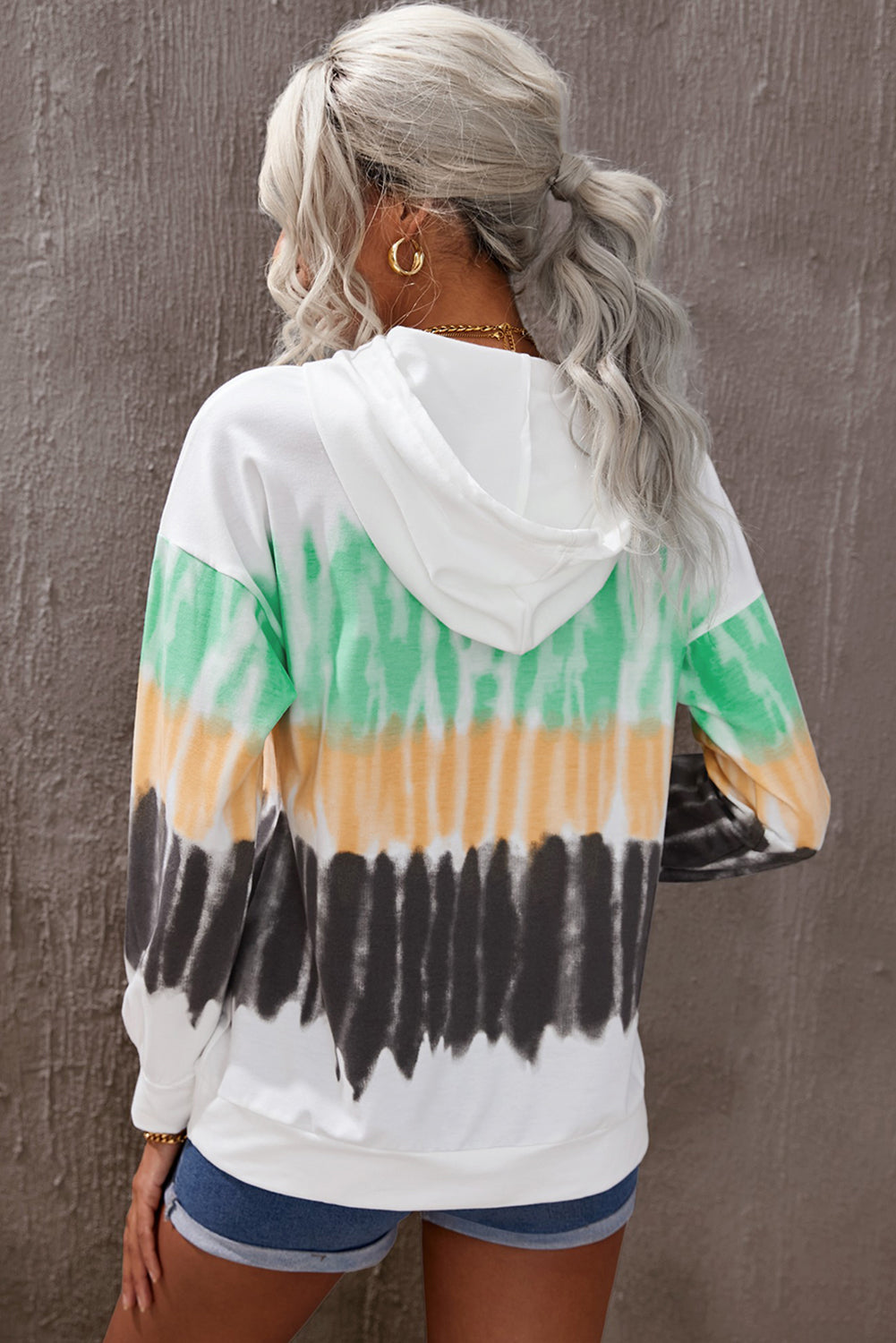 Tie-Dye Drawstring Pullover Hoodie - Absolute Fashion 2020