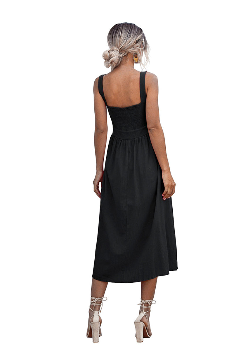 Square Neck Backless Dress - Absolute Fashion 2020