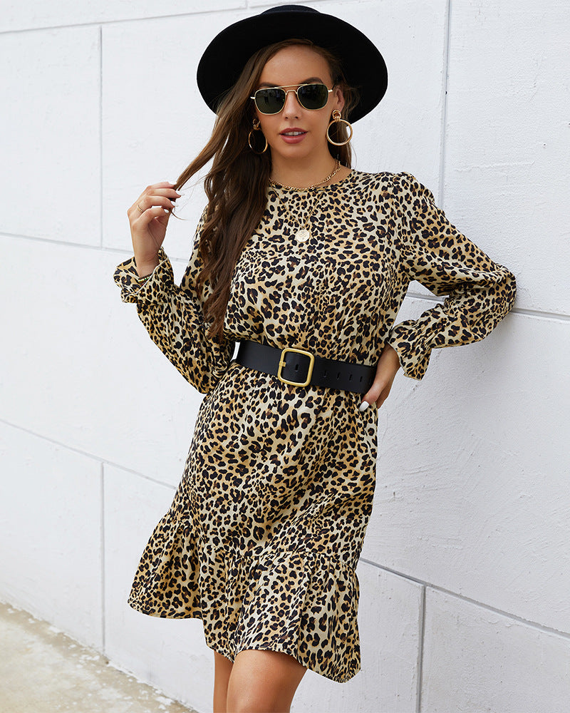 Animal Print Belted Mermaid Dress - Absolute Fashion 2020