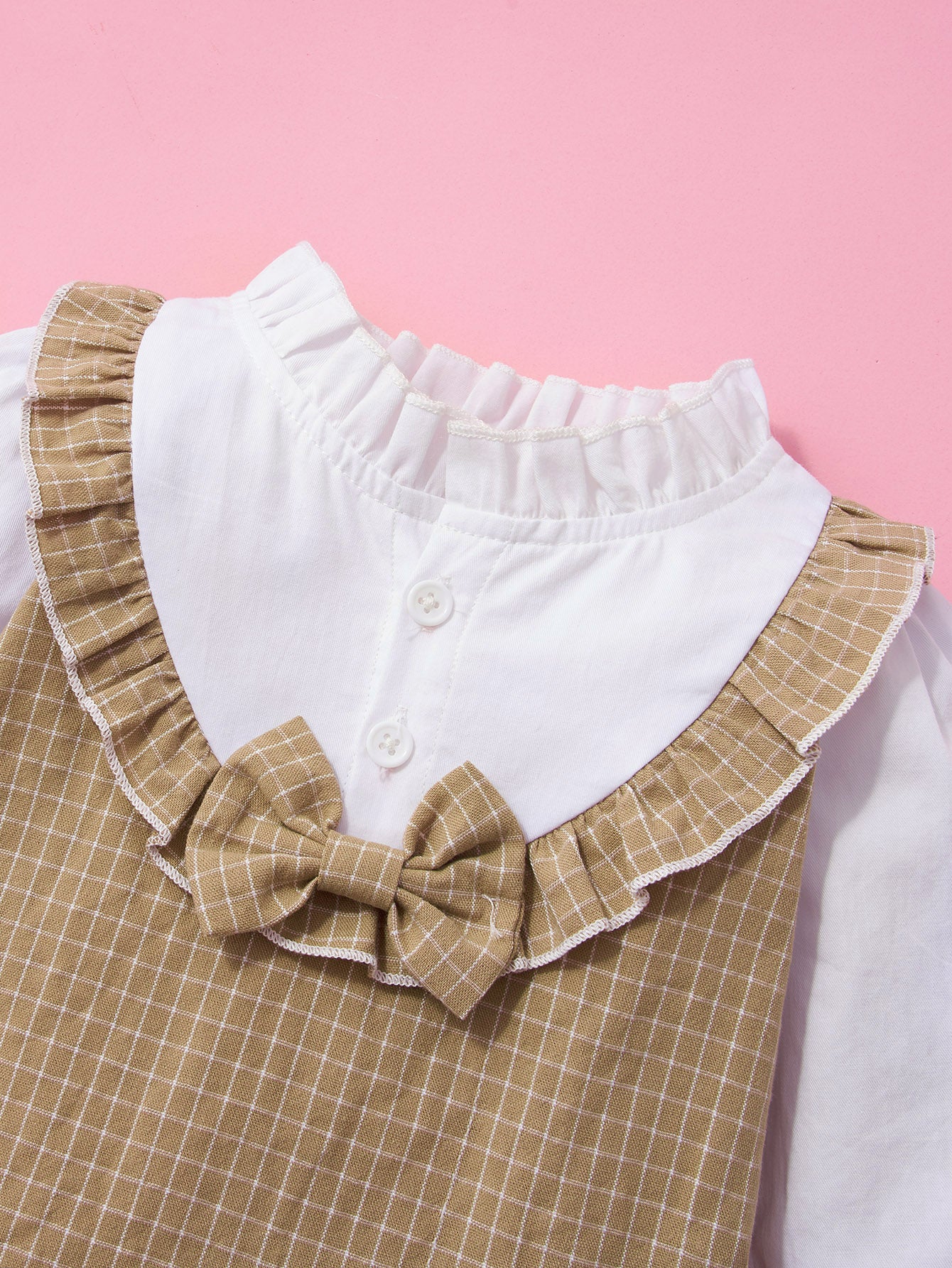 Baby Ruffle Hem Dress with Bow Detail