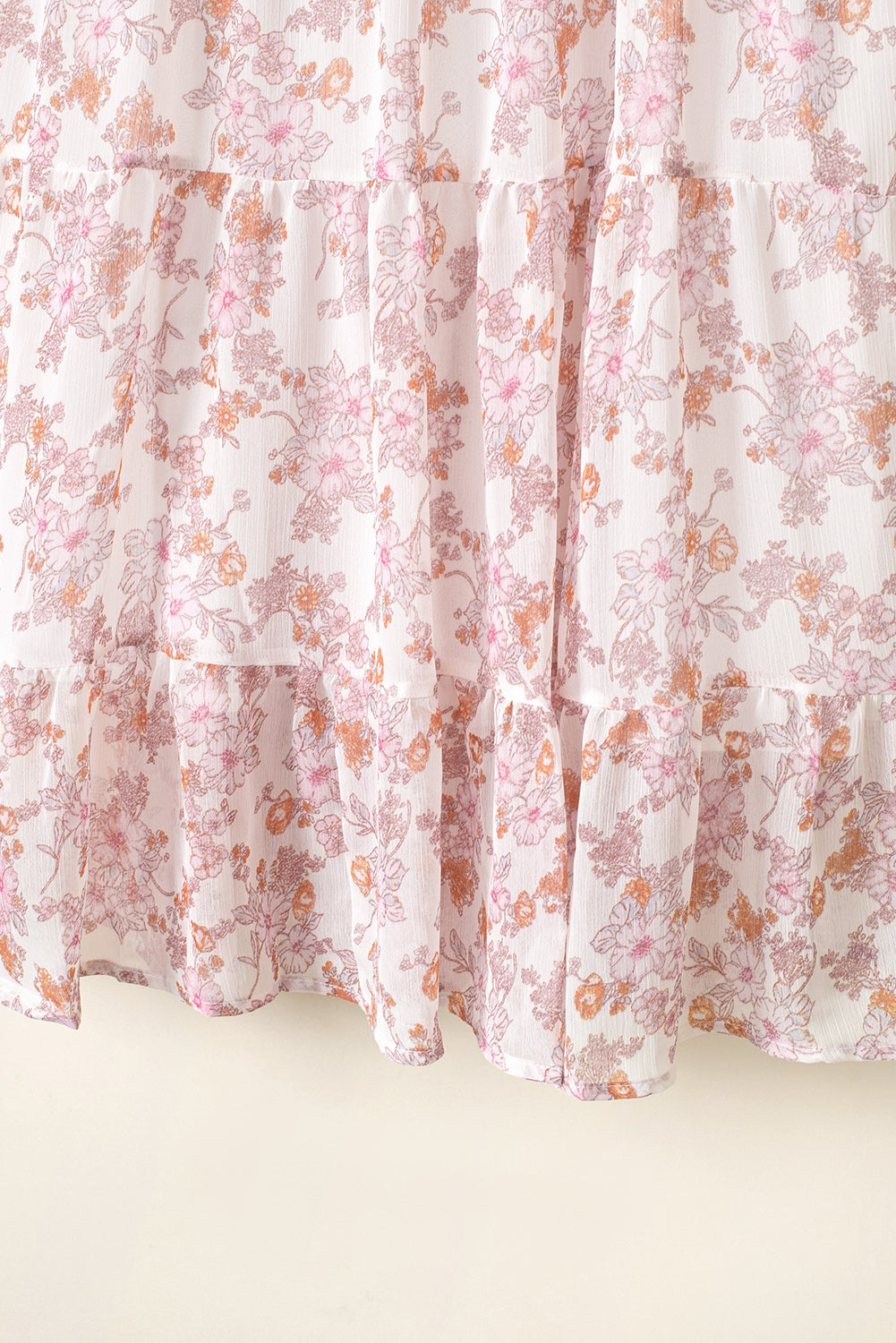 Floral Tassel Tie Tiered Dress