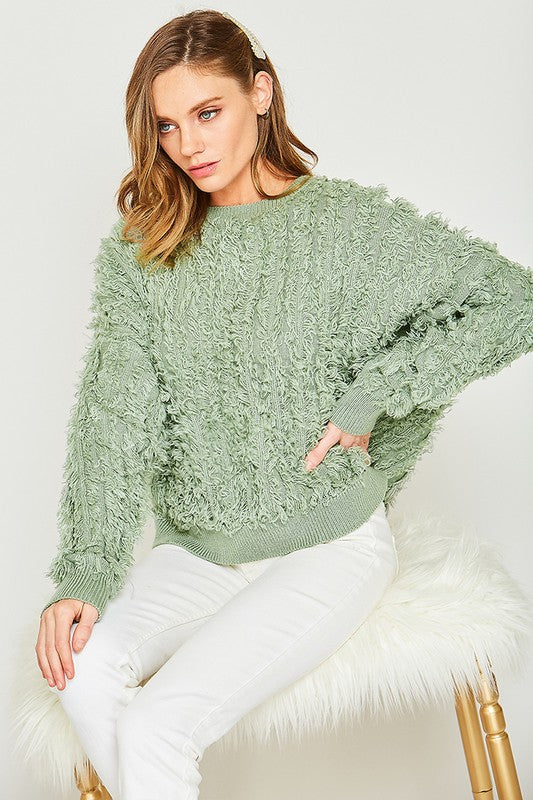 Textured Fuzzy Sweater