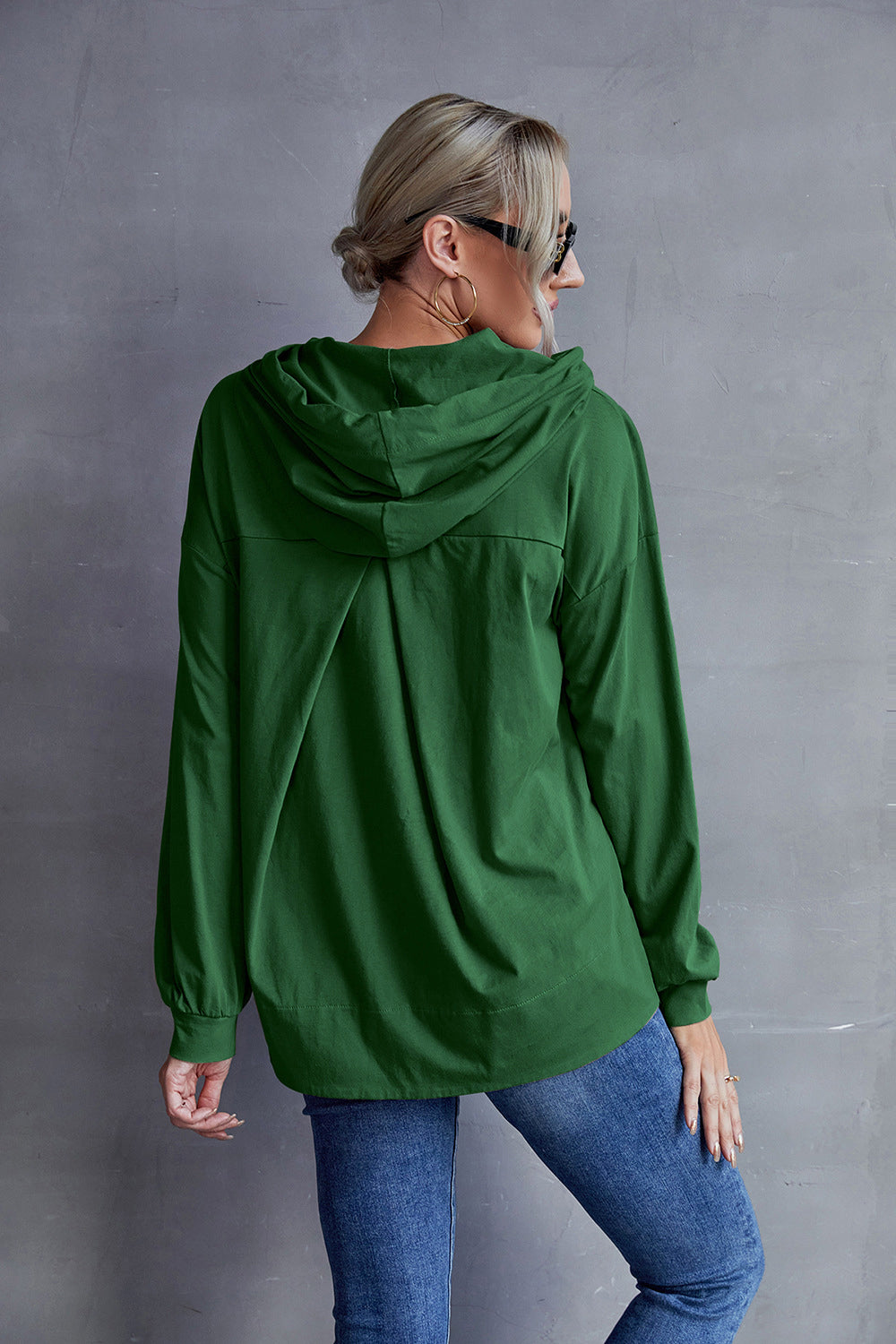 Drawstring Kangaroo Pocket Hoodie