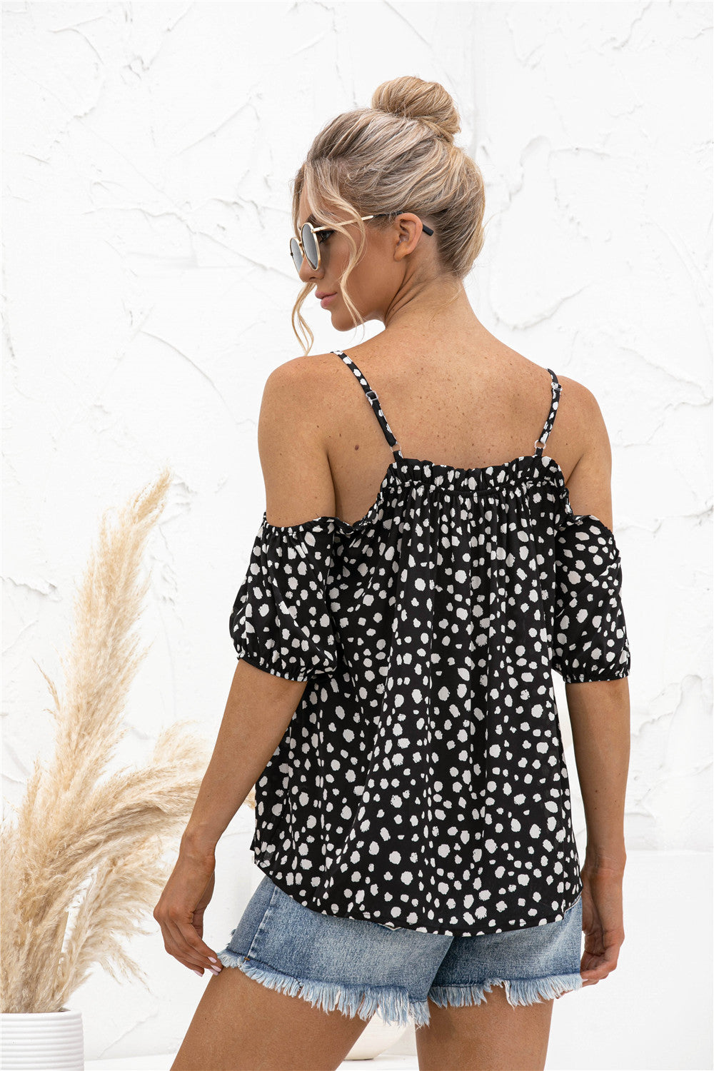 Cheetah Print Cold Shoulder Camisole Top - Absolute Fashion 2020