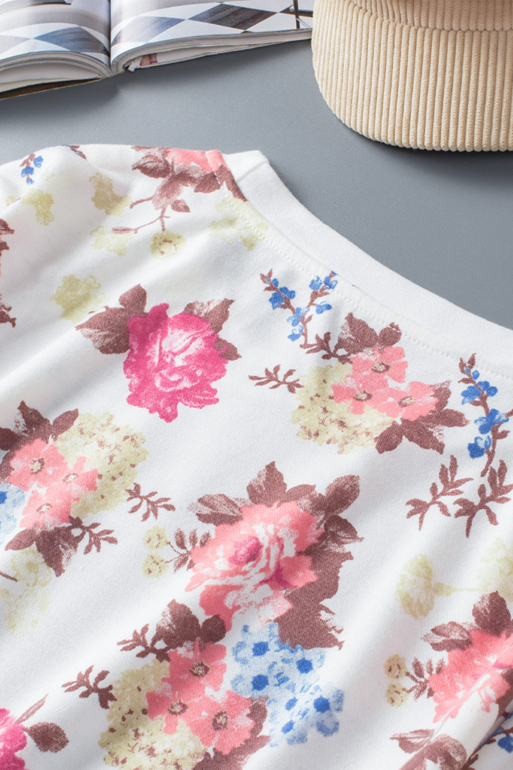 Floral Long Sleeve Top and Shorts Lounge Set - Absolute Fashion 2020