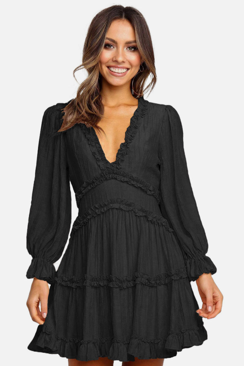 Ruffle Detailing Open Back Dress - Absolute Fashion 2020