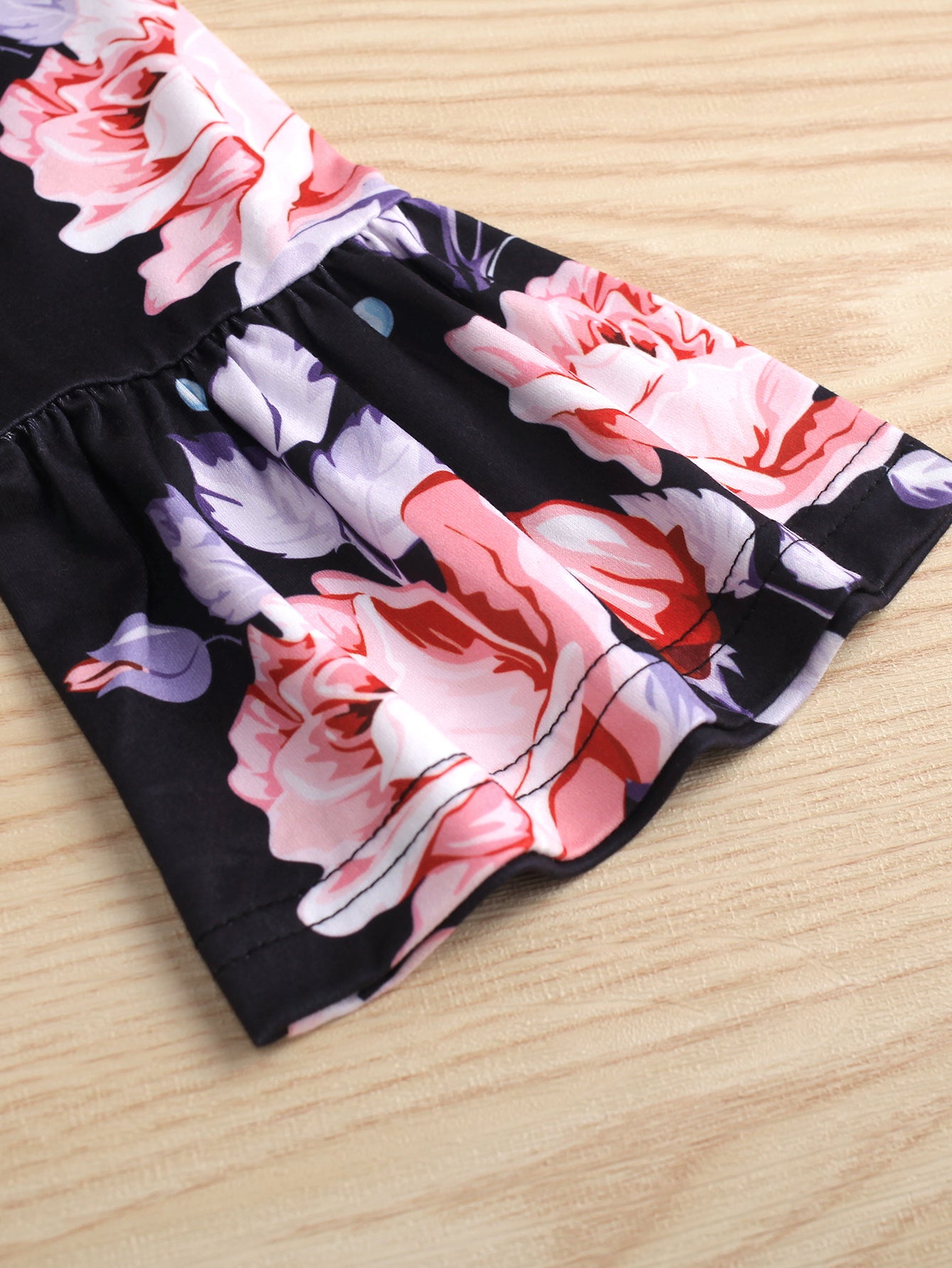 Girls Floral Top and Striped Pants Set