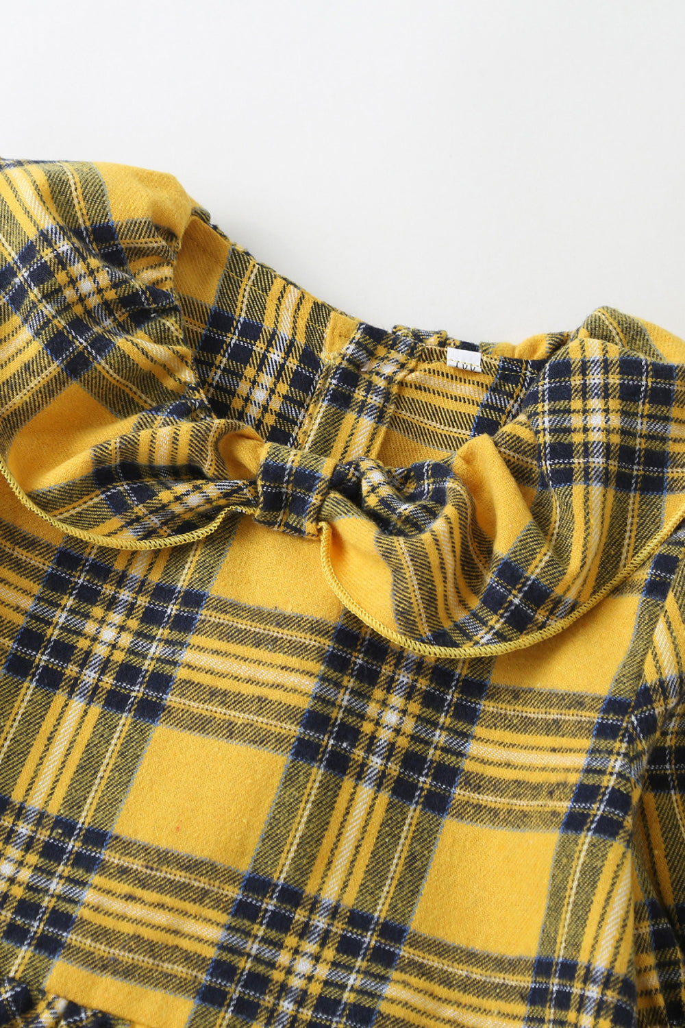 Girls Ruffle Sleeves Plaid Dress