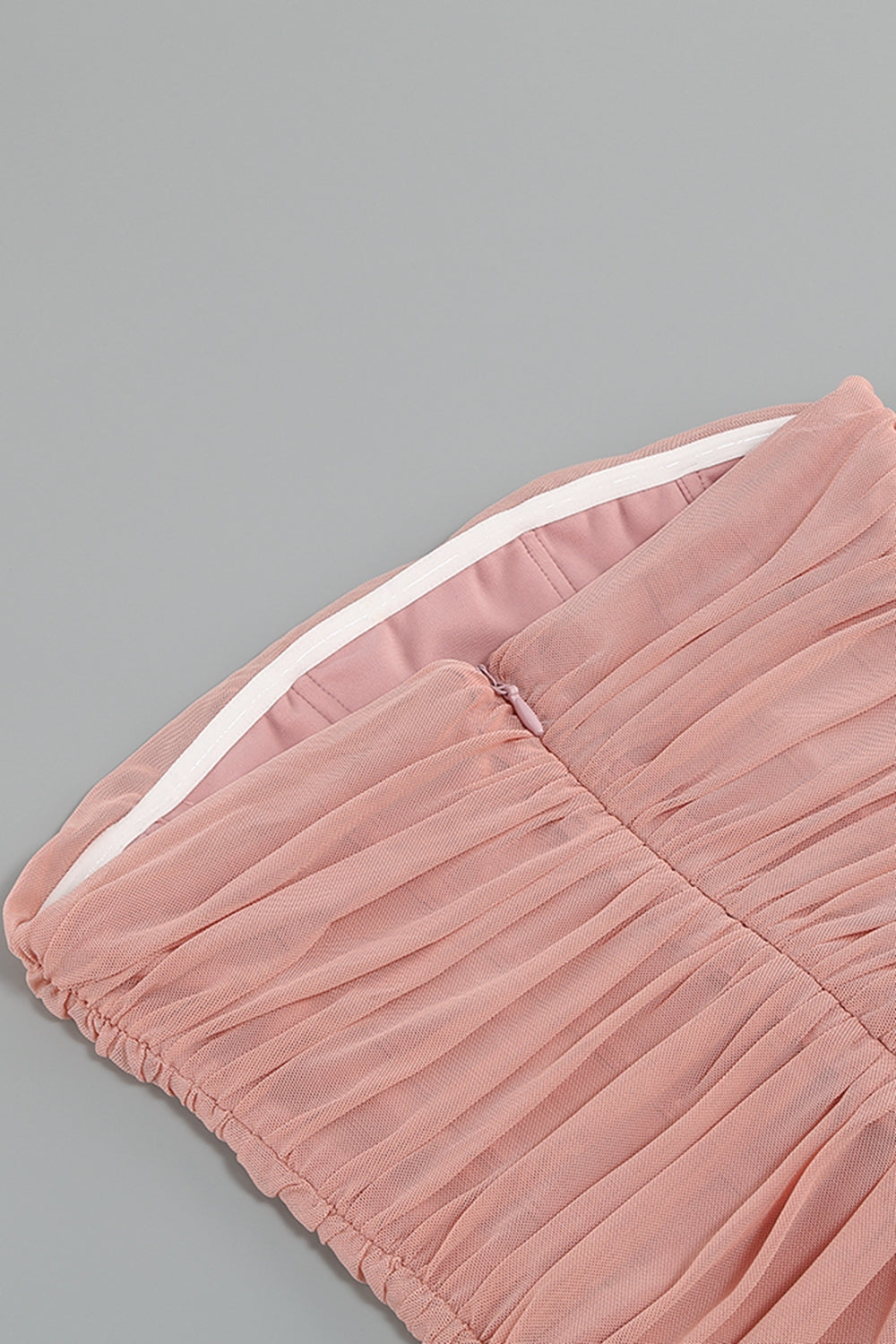 Ruched Strapless Zip-Back Bodycon Dress