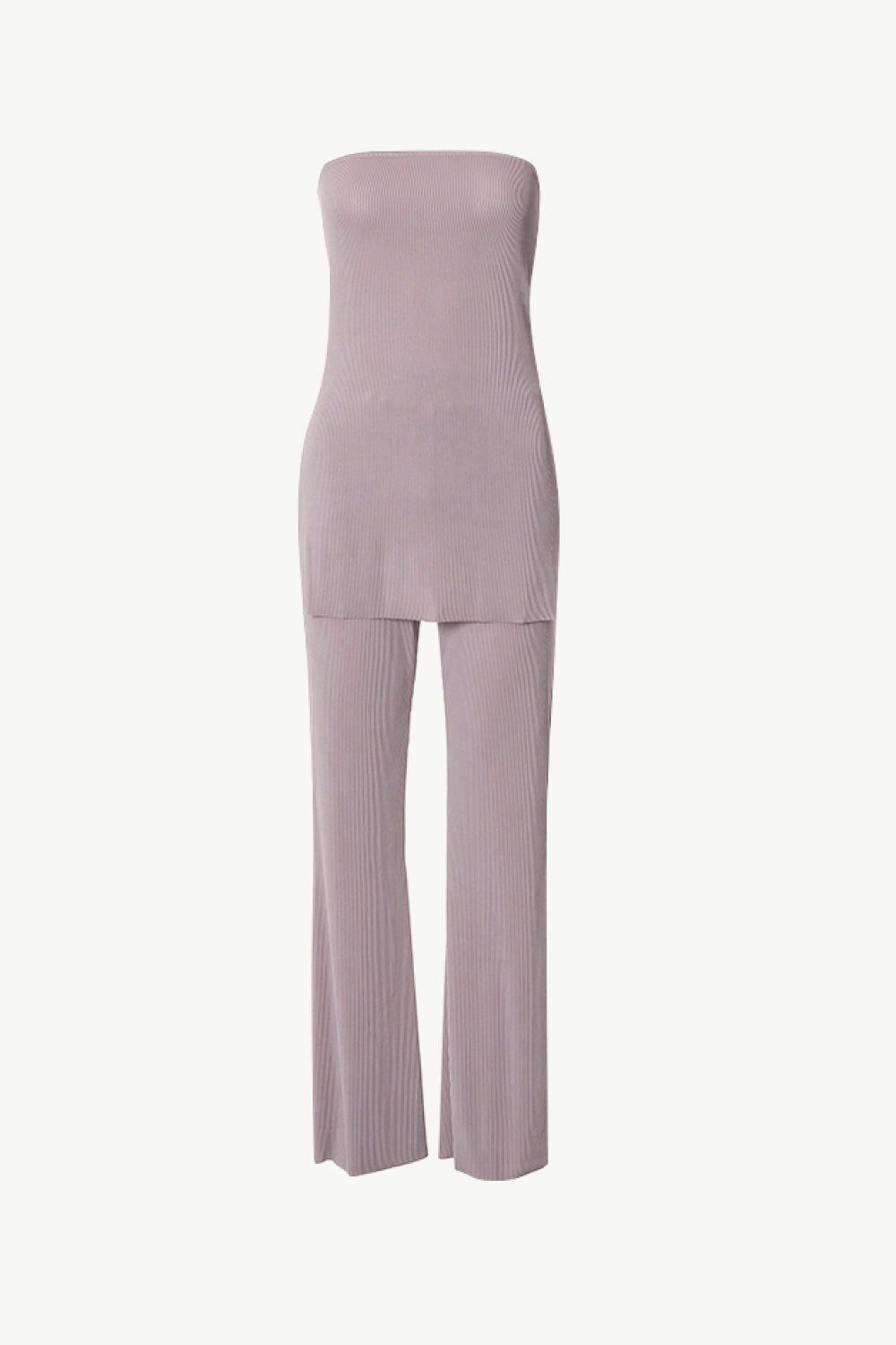 Strapless Top and Wide Leg Pants Set