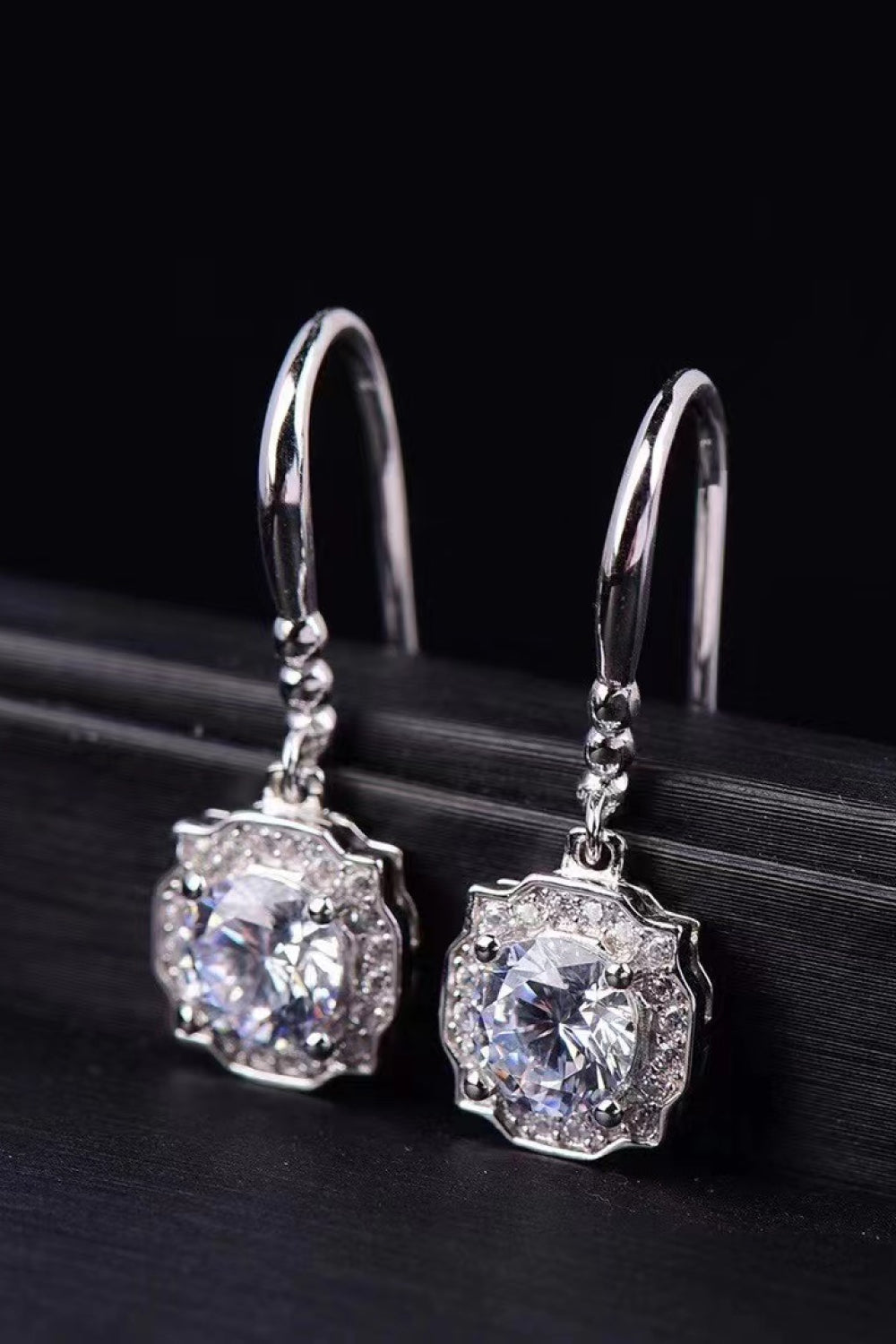 1 Carat Moissanite 925 Sterling Silver Drop Earrings