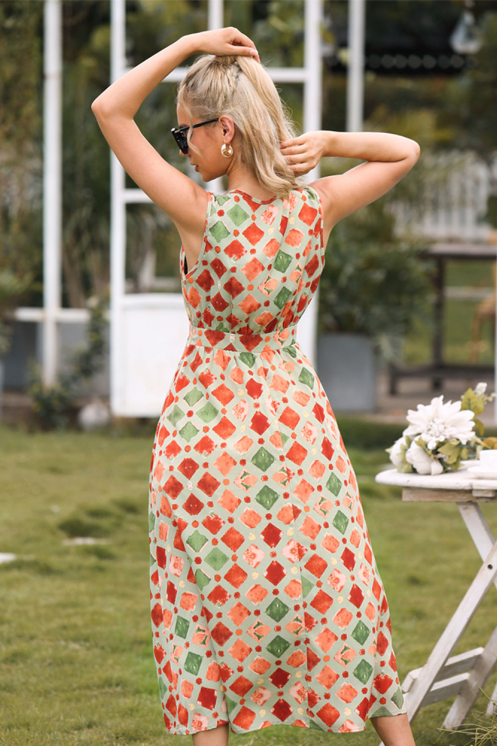 Colorful Off Should V Neck dress