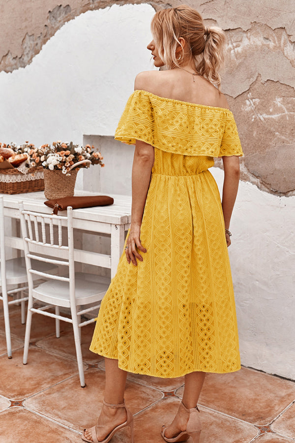 Lace Overlay Off Shoulder Dress - Absolute Fashion 2020