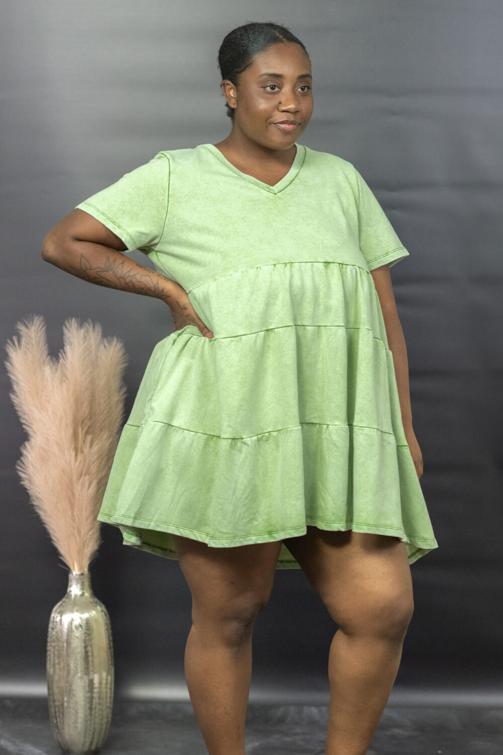 Sew In Love Breathtaking Views Full Size Tiered Mini Dress in Mint