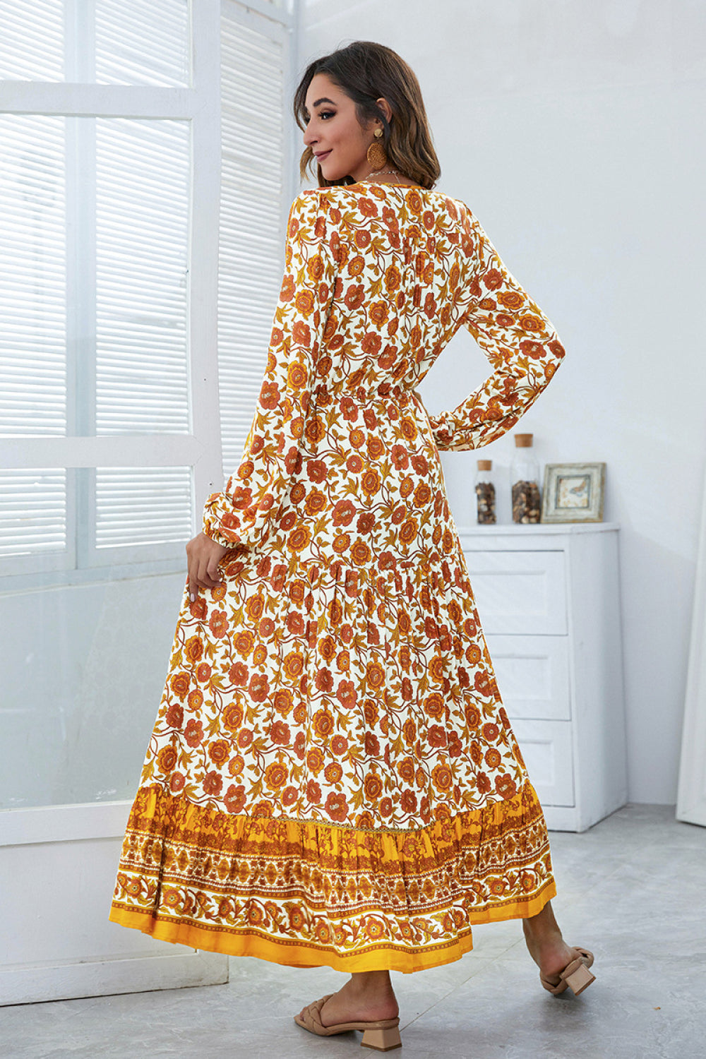 Floral V-Neck Maxi Dress
