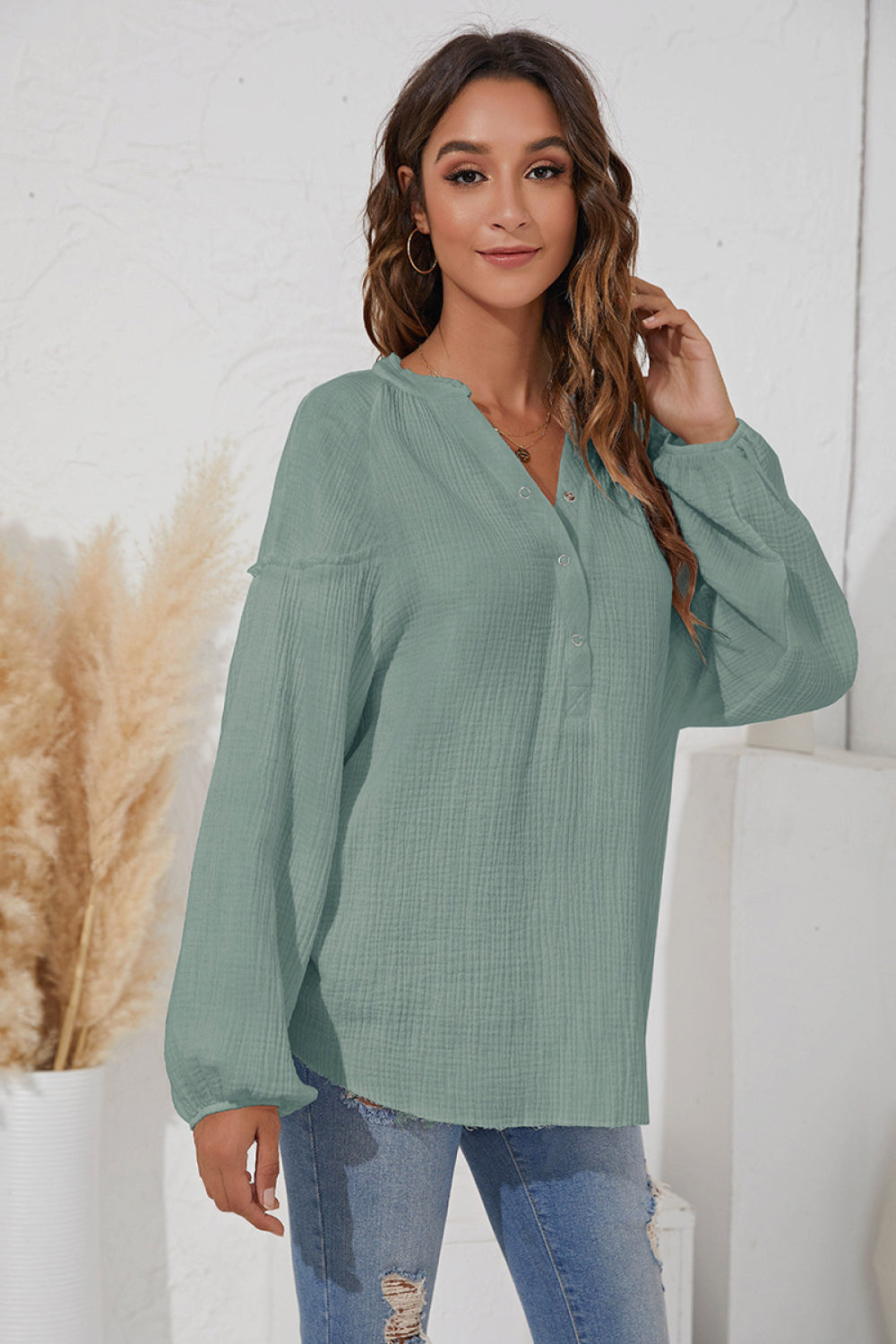 Puff Sleeve Button Up Top - Absolute Fashion 2020