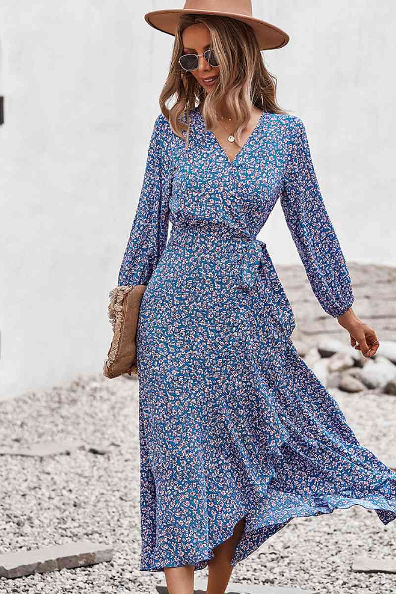 Floral Wrap Tied Swing Maxi Dress - Absolute Fashion 2020