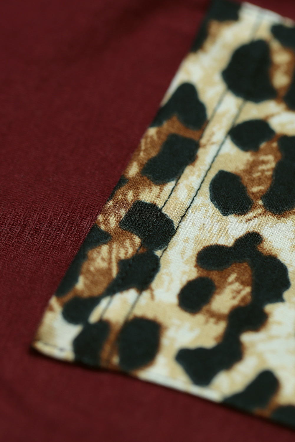 Contrast Leopard V-Neck Pocket Blouse - Absolute Fashion 2020