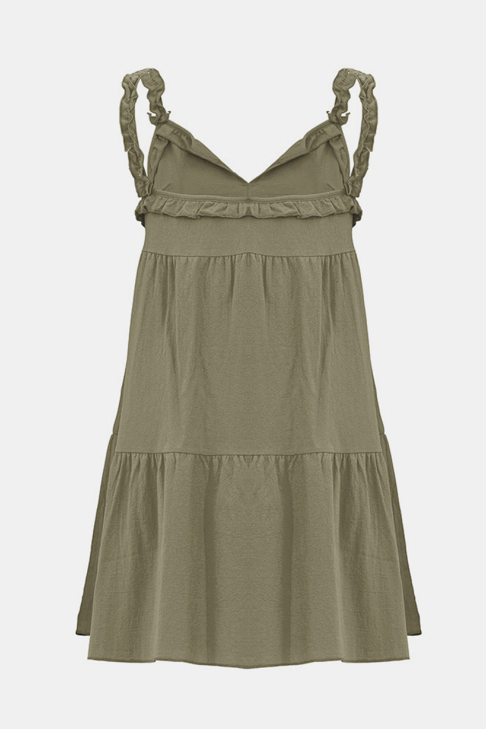 Solid Ruffle Hem Tie Neck Dress - Absolute Fashion 2020