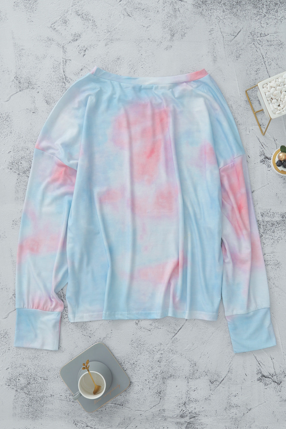 Tie-Dye Boat Neck Batwing Sleeve Tee - Absolute Fashion 2020