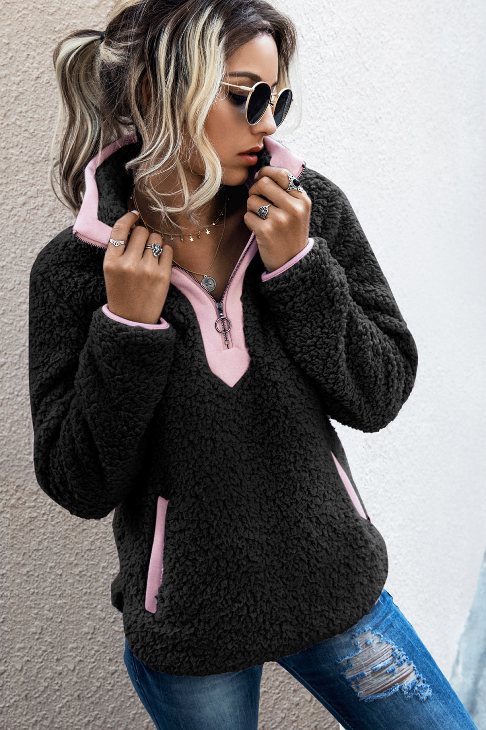 Quarter Zip Teddy Pullover - Absolute Fashion 2020