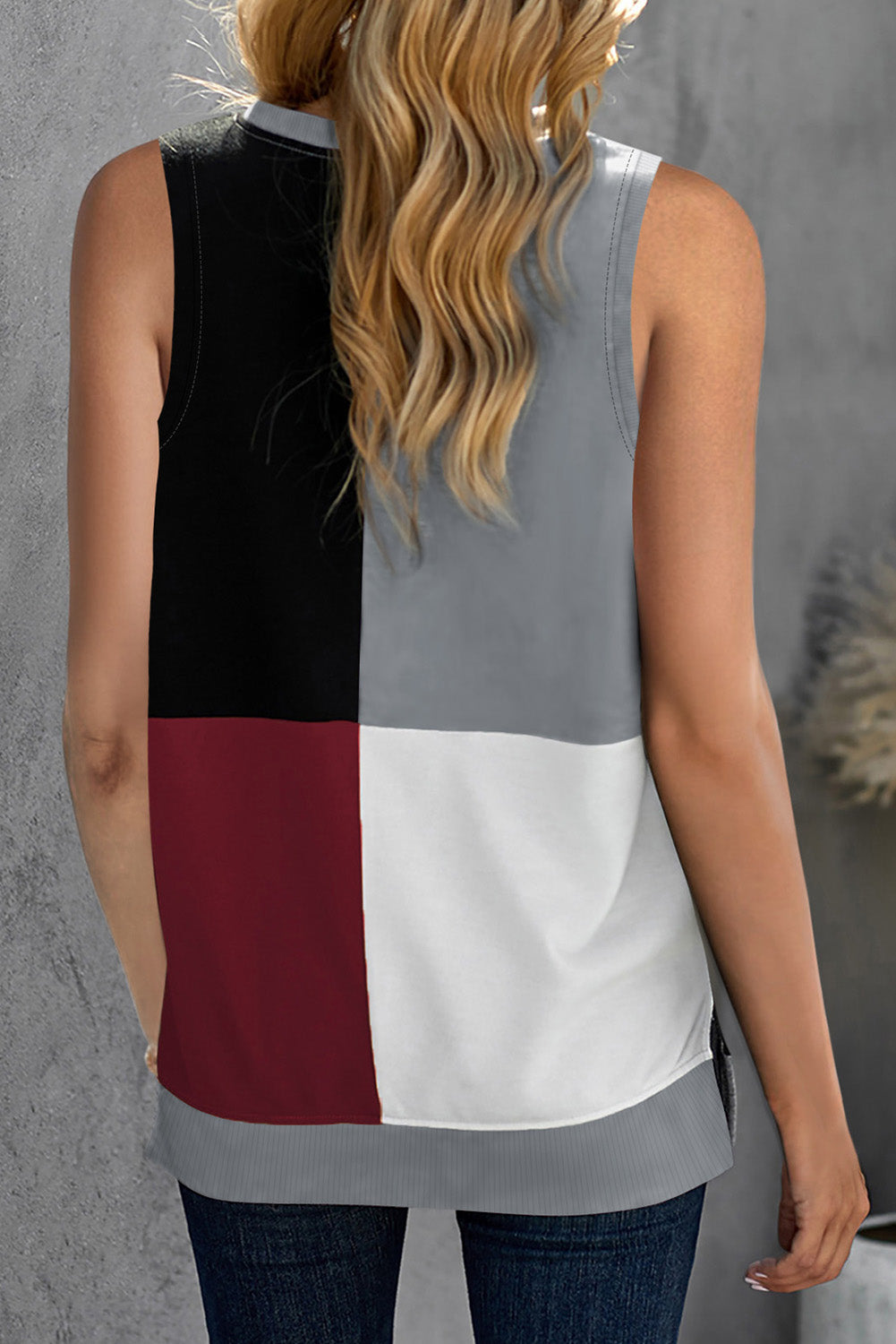 Crew Neck Color Block Tank - Absolute Fashion 2020