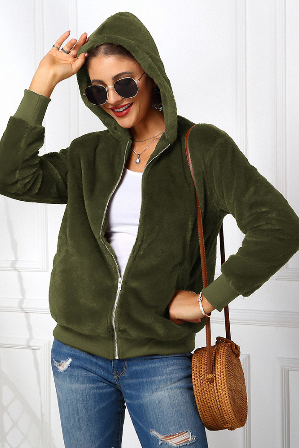 Zip Up Teddy Hoodie Jacket - Absolute Fashion 2020